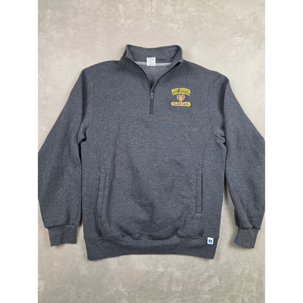 Russell Athletic Quarter Zip Pullover Mens Medium Gray West Chester University